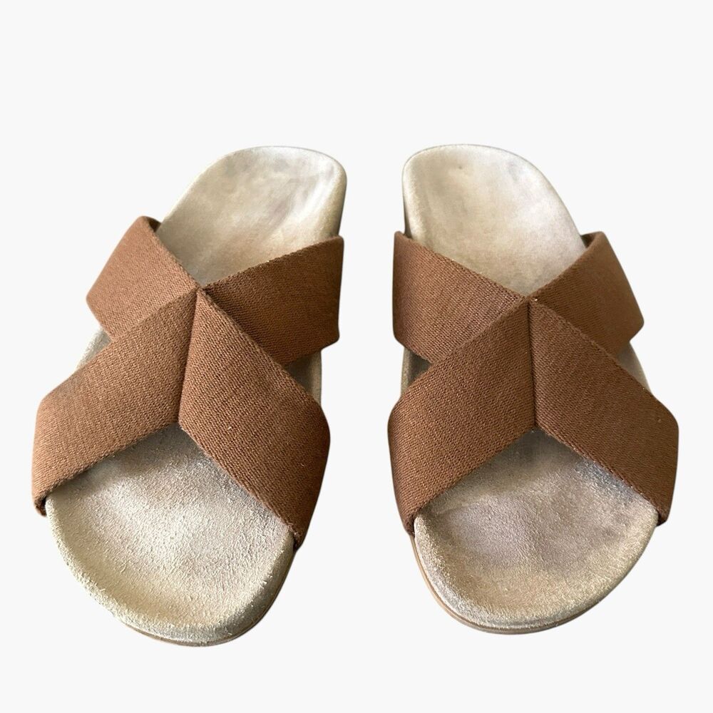 Jenni Kayne Cotton Crossover Sandal Woman’s Sz 40 (US 10) Brown Made in Italy